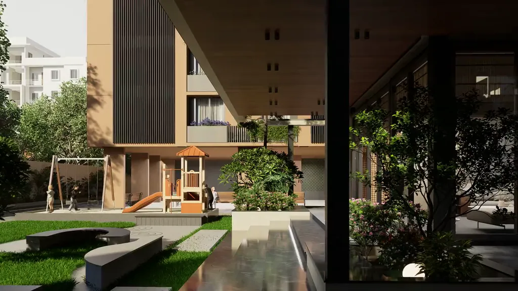 The Shreyas Arise ground-floor court and play area